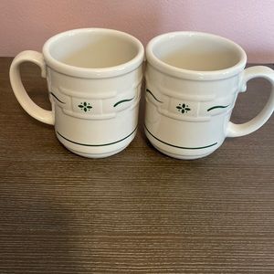 Longaberger pottery coffee mugs